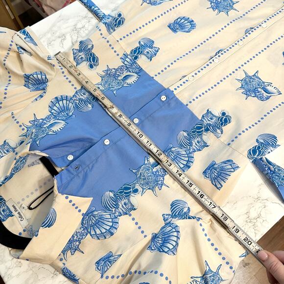 Celina Moon X Anthro Shell Print Tie Waist Midi Shirt Dress Women’s Size Small - Picture 13 of 16